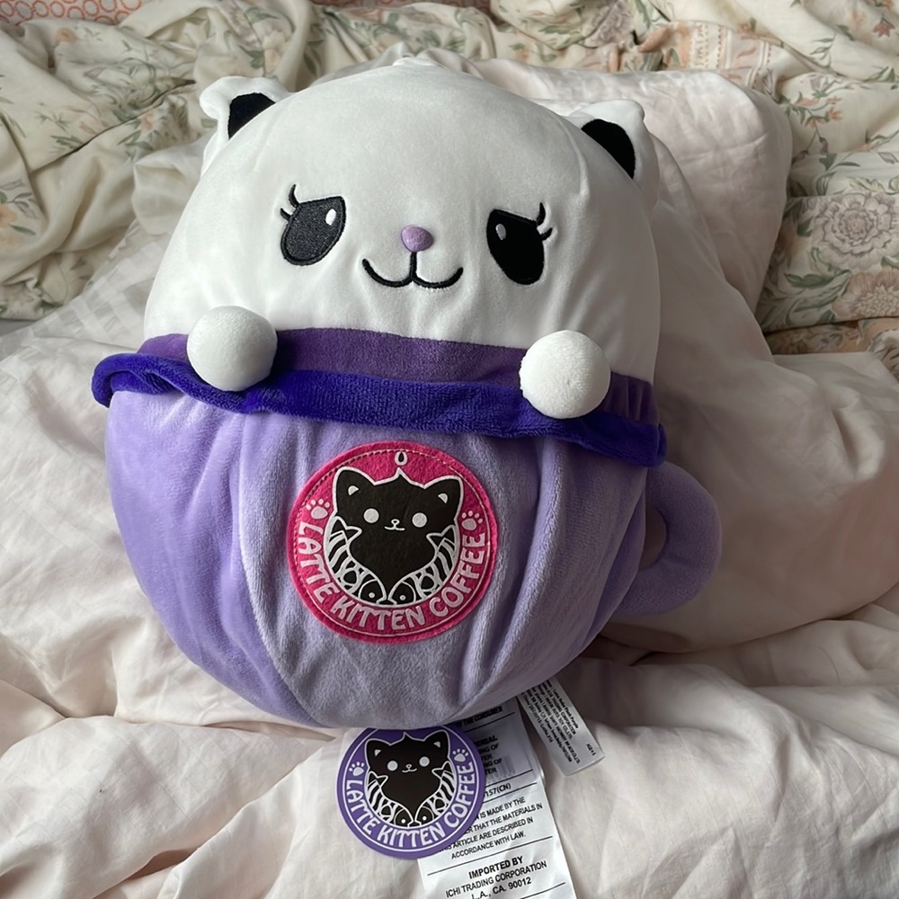 Latte Neko plush purple latte kitten coffee